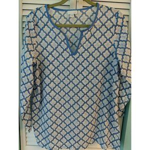 J. JILL  Petite M Cotton Top Blouse LS
